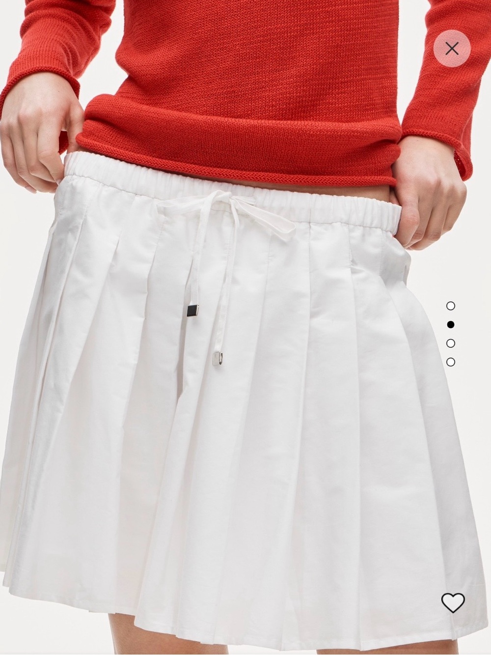 J. Crew Drawstring pleated mini skirt in cotton poplin